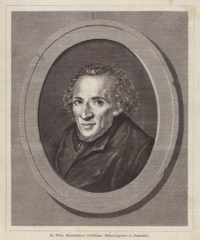 Moses Mendelssohn, niemiecki filozof żydowski (grafika) autorstwa German School