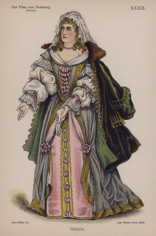Natalie, z Der Prinz von Homburg (Książę Homburg) autorstwa Heinricha von Kleista (kolor lito) autorstwa German School