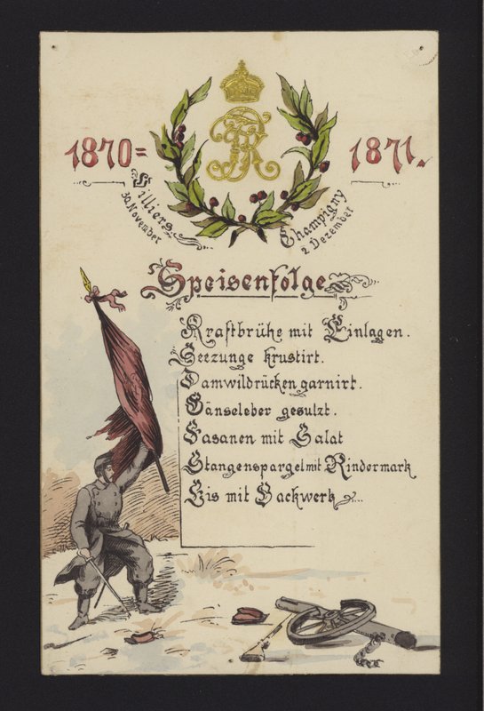 Bankiety noworoczne w Villiers i Champigny, Paryż, 30 grudnia 1870 i 2 stycznia 1871 (kolor lito) autorstwa German School