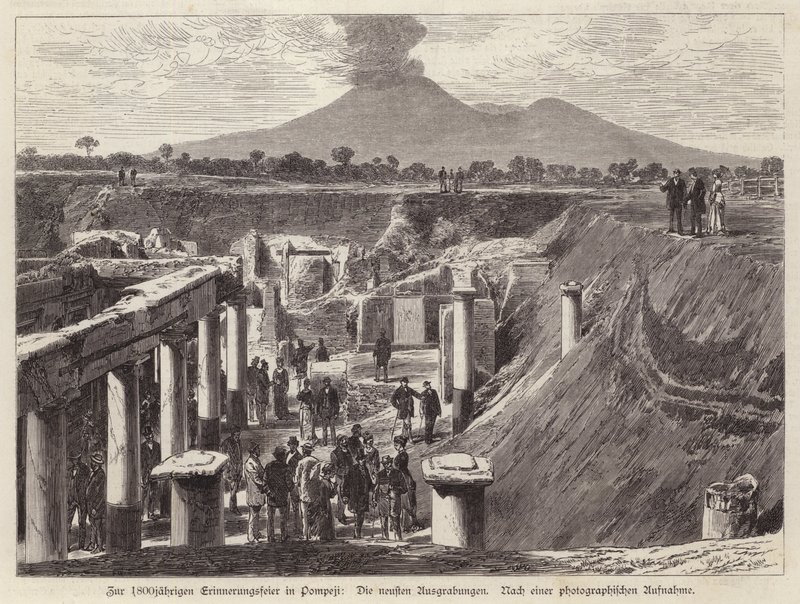 Nowe wykopaliska w Pompejach we Włoszech (grafika) autorstwa German School