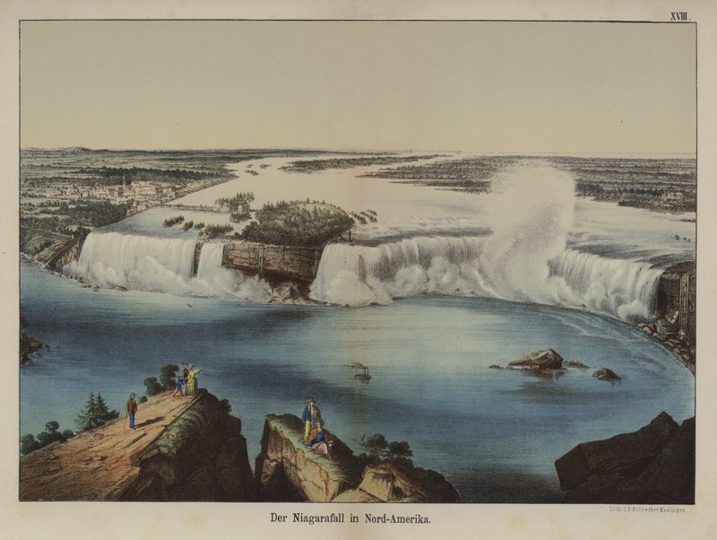 Wodospad Niagara w Ameryce Północnej (kolor lito) autorstwa German School