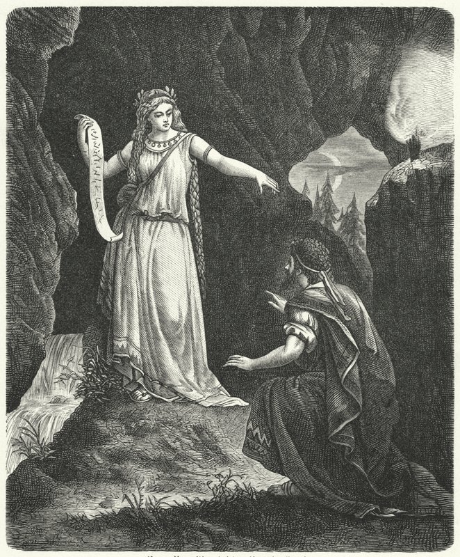 Numa Pompilius z nimfą Egeria (rycina) autorstwa German School