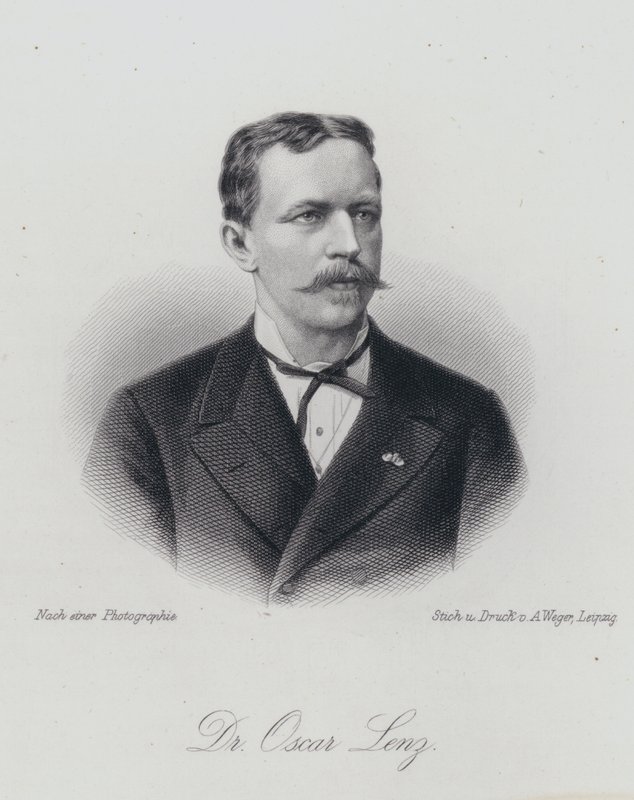 Oskar Lenz, niemiecko-austriacki geolog i mineralog (rytownictwo) autorstwa German School