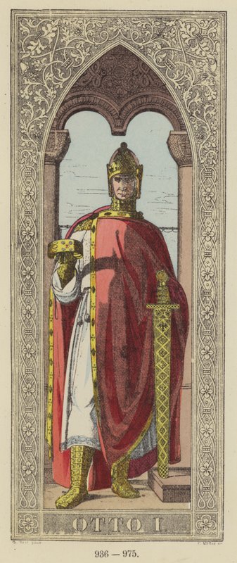 Otto I, 936-975 (kolorowy grawerunek) autorstwa German School