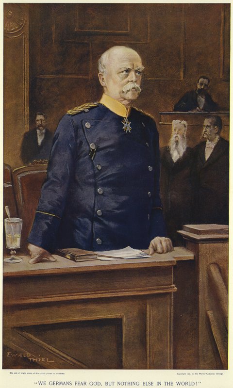 Otto von Bismarck podczas przemówienia do Reichstagu autorstwa German School