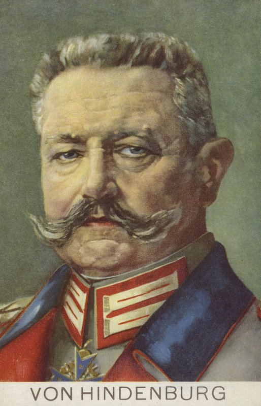 Paul von Hindenburg, niemiecki feldmarszałek i polityk (kolor lito) autorstwa German School