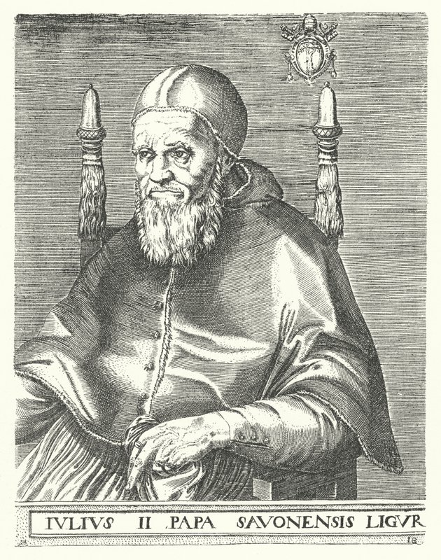 Papież Juliusz II (rycina) autorstwa German School