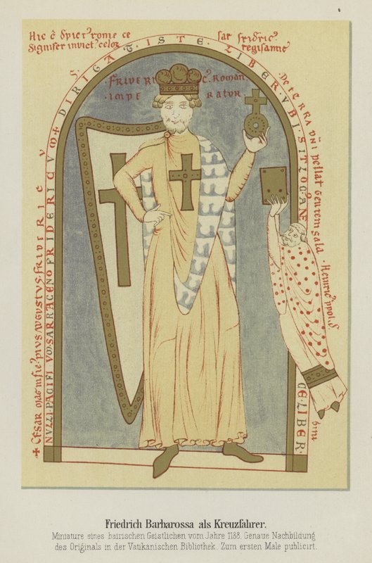 Portret Fryderyka Barbarossy, cesarza rzymskiego jako krzyżowca, 1188 autorstwa German School