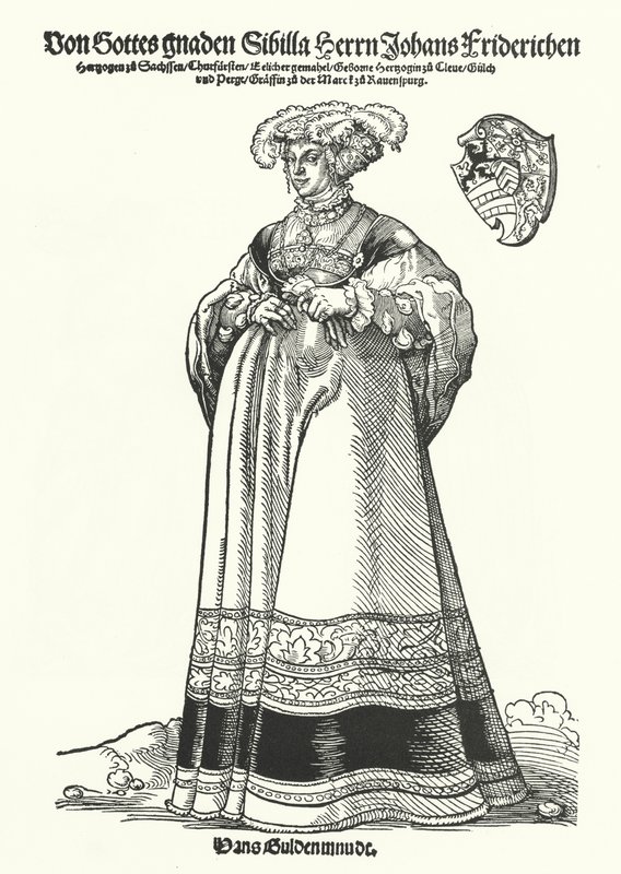 Portret Sybilli, księżnej Saksonii (rycina) autorstwa German School