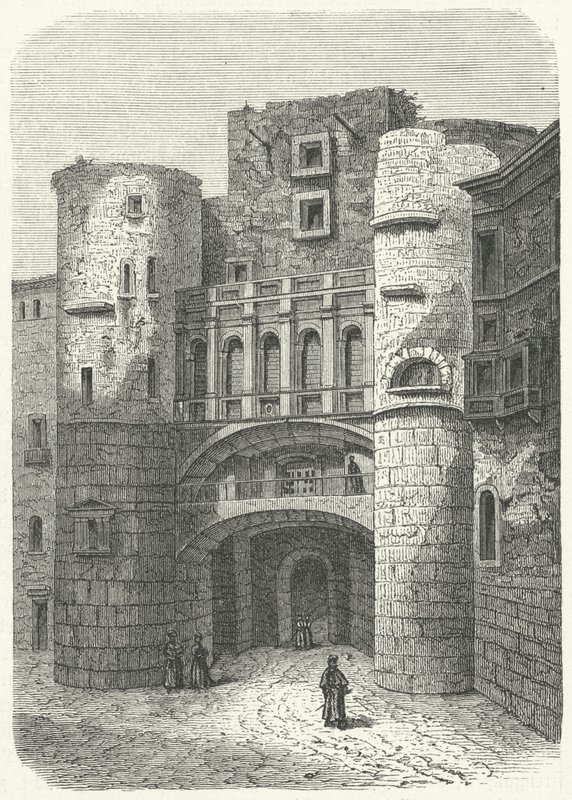 Brama Praetoria i Placa Nova, Barcelona (rycina) autorstwa German School