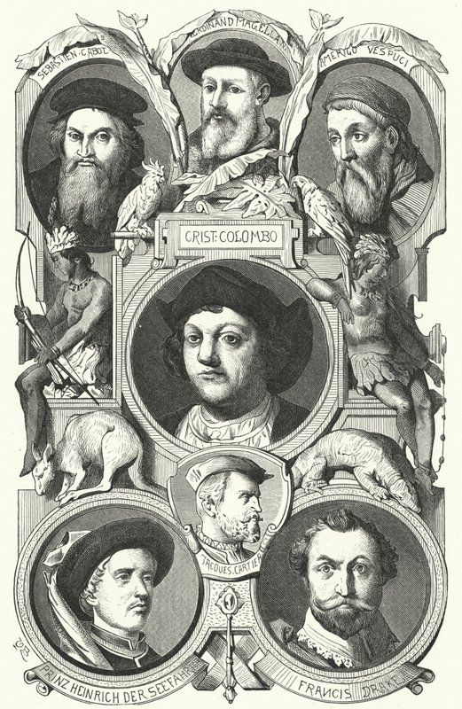 Wybitne postacie epoki odkryć (rycina) autorstwa German School