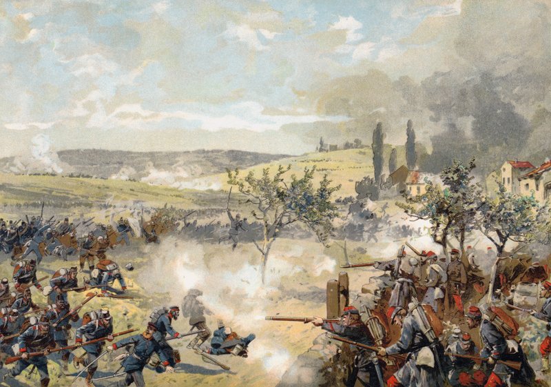 Pruska Landwehra w akcji w bitwie pod Noisseville, wojna francusko-pruska, 31 sierpnia 1870 autorstwa German School