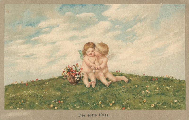 Pocałunek Putti autorstwa German School