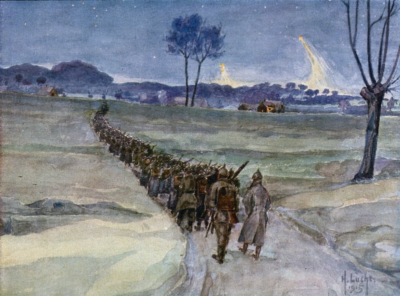 Zamienniki przybywające do rowów, Ypres autorstwa German School