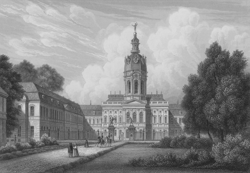 Pałac Królewski Charlottenburg, Berlin (staloryt) autorstwa German School