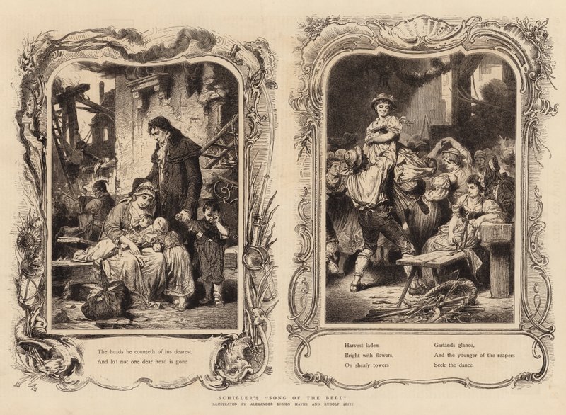 „Pieśń dzwonka” Schillera (rycina) autorstwa German School