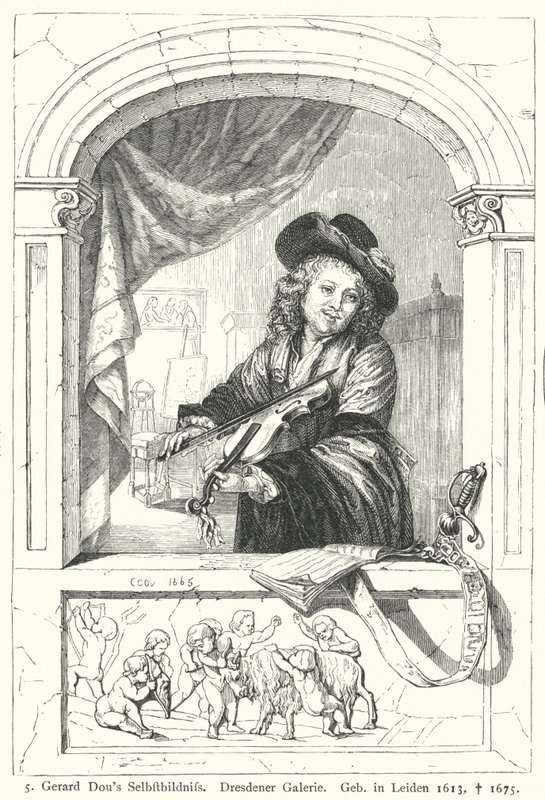 Autoportret holenderskiego malarza Złotego Wieku Gerrita Dou autorstwa German School