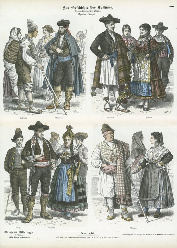 Hiszpańskie stroje regionalne, XIX w. autorstwa German School