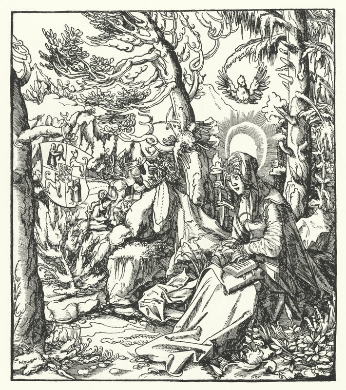 Św. Ida Lotaryńska (c1040-1113) (rycina) autorstwa German School