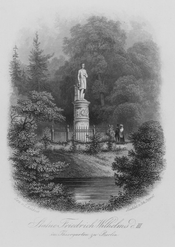 Pomnik Fryderyka Wilhelma III Pruski w Tiergarten, Berlin (staloryt) autorstwa German School