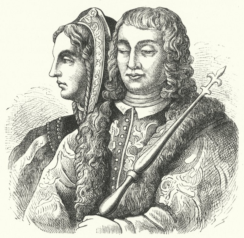 Monarchowie katoliccy, Izabela I Kastylii i Ferdynand II Aragoński (grafika) autorstwa German School