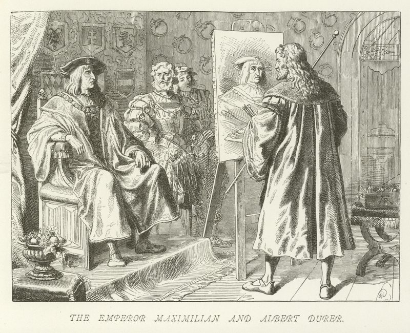 Cesarz Maksymilian i Albert Durer autorstwa German School