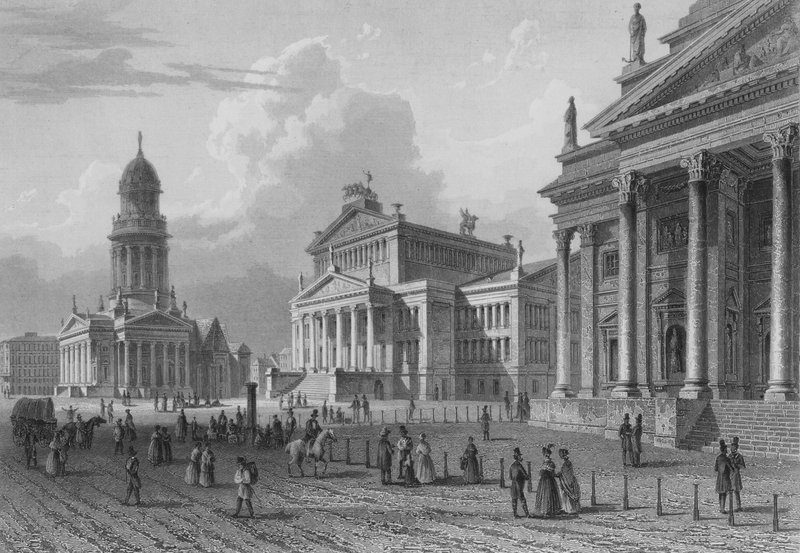 Gendarmenmarkt, Berlin (rycina na stali) autorstwa German School