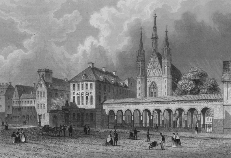 Klosterkirche i Klosterstrasse, Berlin (rycina stalowa) autorstwa German School