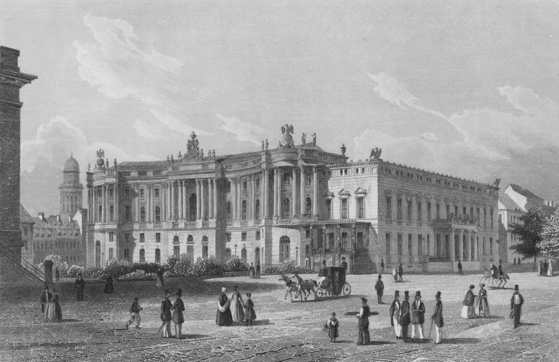 Biblioteka i Pałac Książąt Pruskich w Berlinie (staloryt) autorstwa German School