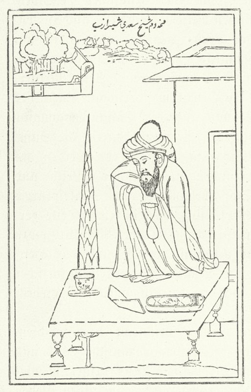 Perski poeta Saadi (grafika) autorstwa German School