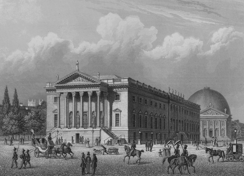 Opera Królewska i Katedra Św. Jadwigi w Berlinie (rycina stalowa) autorstwa German School