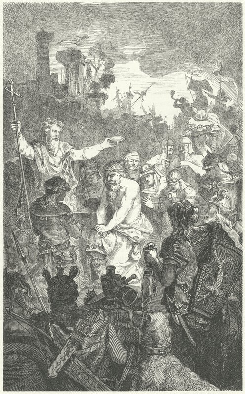 Chrzest Chlodwiga I, króla Franków, 496 (rycina) autorstwa German School