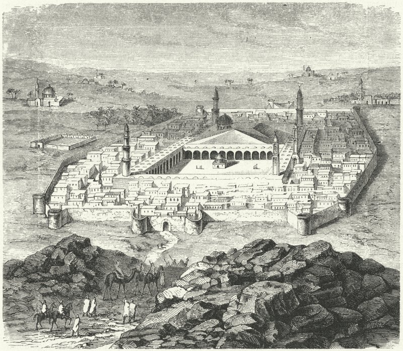 Miasto Medina, Arabia (rycina) autorstwa German School