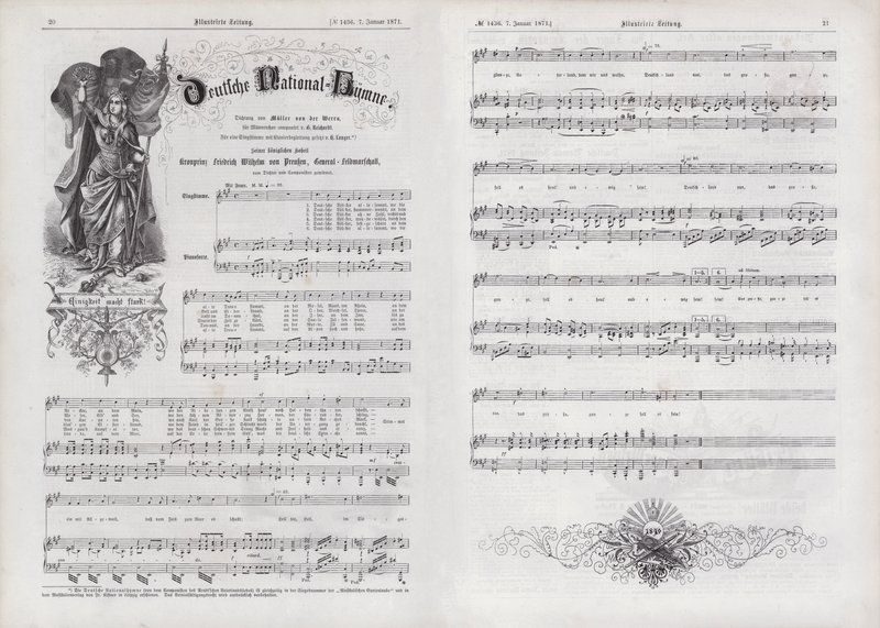 Hymn Niemiec (rycina) autorstwa German School