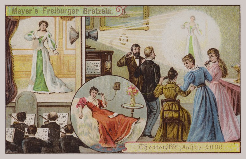 Teatr w 2000 roku (chromolitho) autorstwa German School