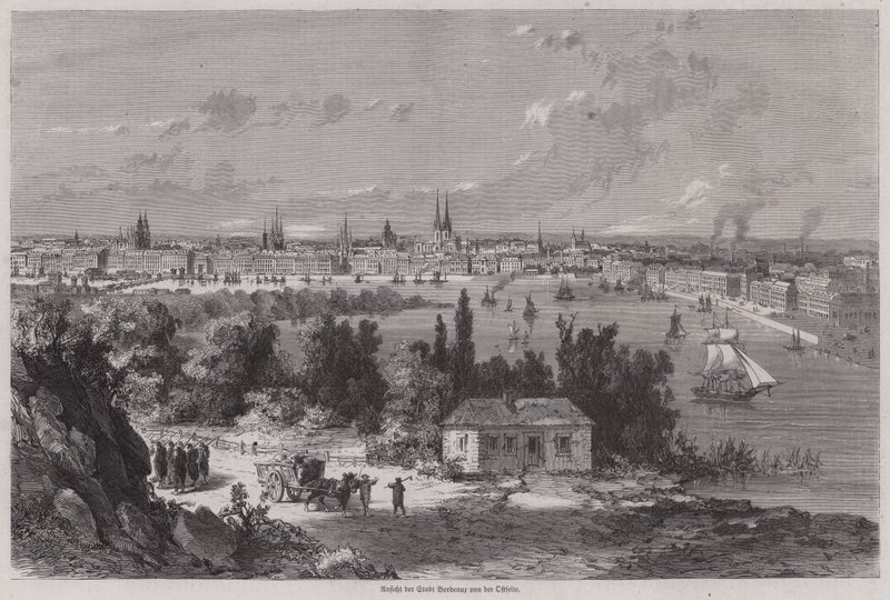 Widok na Bordeaux, Francja (grafika) autorstwa German School