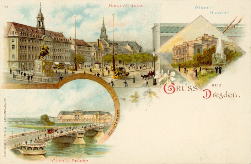 Widoki Drezna, Niemcy (chromolitho) autorstwa German School