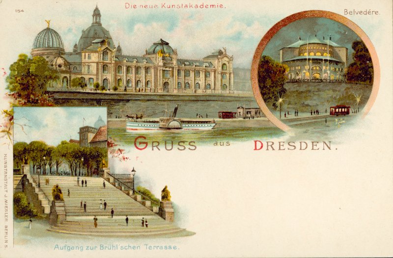 Widoki Drezna, Niemcy (chromolitho) autorstwa German School