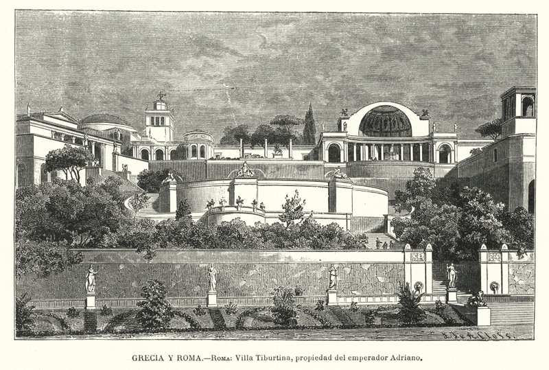 Willa cesarza rzymskiego Hadriana, Tivoli, Włochy (lito) autorstwa German School