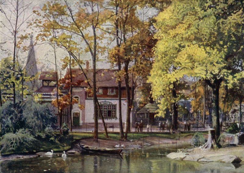 Restauracja Waldschanke, Ogród Zoologiczny w Berlinie, Niemcy (kolor lito) autorstwa German School