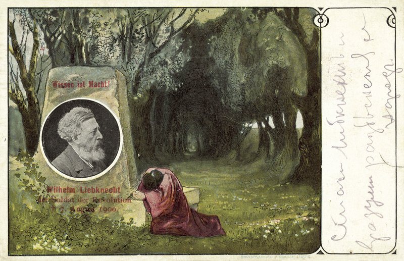 Wilhelm Liebknecht, niemiecki polityk socjaldemokratyczny (kolor lito) autorstwa German School