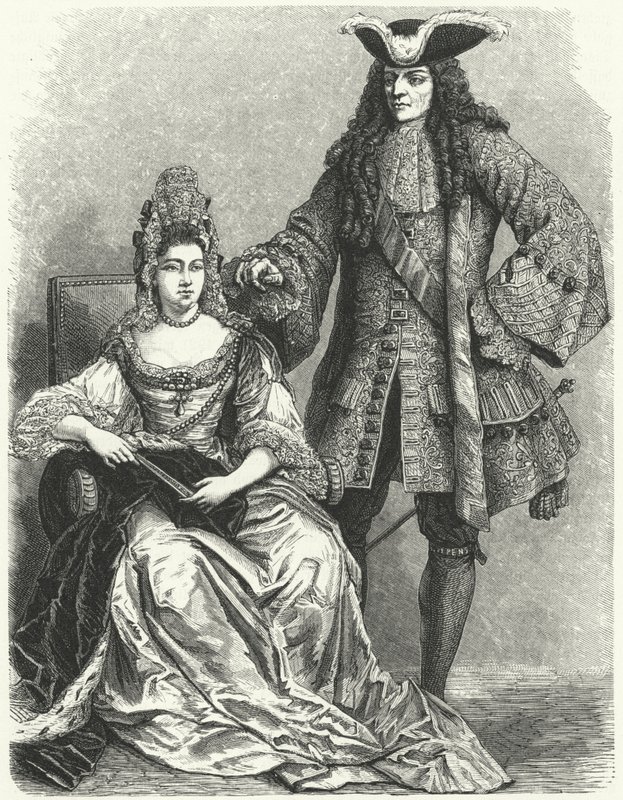 Wilhelm III i Maria II, król i królowa Anglii (grafika) autorstwa German School