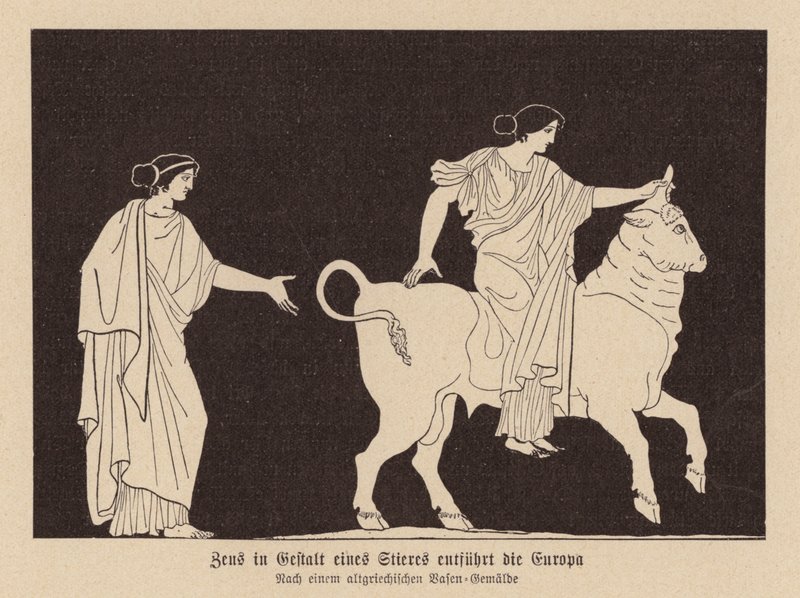 Zeus w postaci byka porywający Europę (lita) autorstwa German School