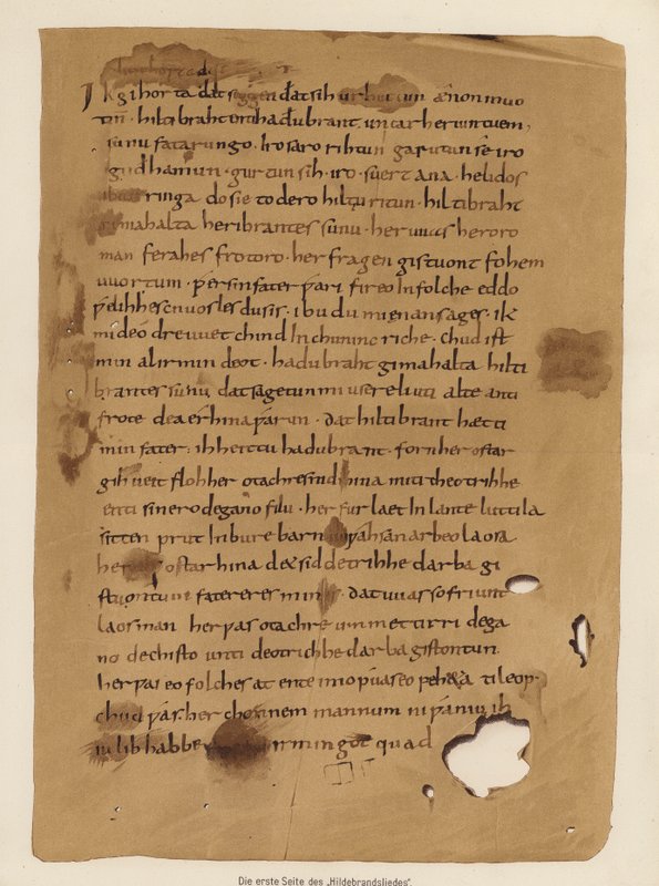 Hildebrandslied (kolorowa litografia) autorstwa German School