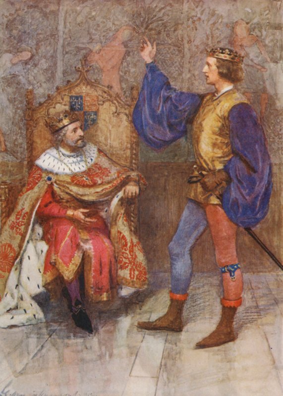 Szekspir, Król Henryk IV, część I (kolorowa litografia) autorstwa Gertrude E. Demain (after) Hammond