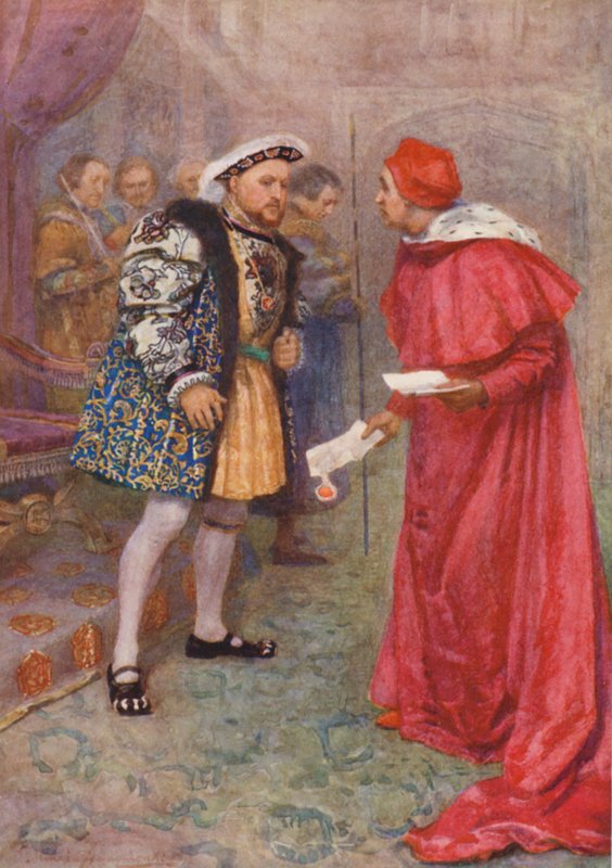 Szekspir, Król Henryk VIII (kolorowa litografia) autorstwa Gertrude E. Demain (after) Hammond