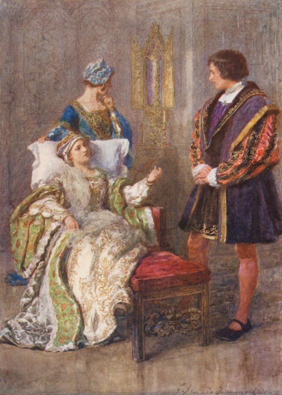 Szekspir, Król Henryk VIII (kolorowa litografia) autorstwa Gertrude E. Demain (after) Hammond