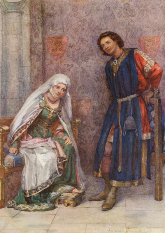 Szekspir, Król Jan (kolorowa litografia) autorstwa Gertrude E. Demain (after) Hammond