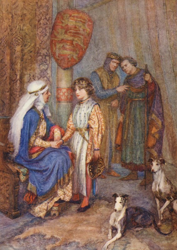 Szekspir, Król Jan (kolorowa litografia) autorstwa Gertrude E. Demain (after) Hammond