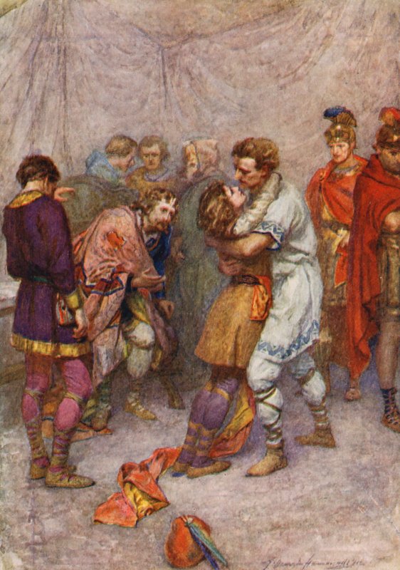 Sztuka Williama Szekspira: Cymbeline (kolorowa litografia) autorstwa Gertrude E. Demain (after) Hammond